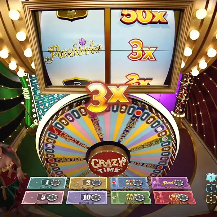 Colorful Crazy Time online casinos segment selector for placing bets